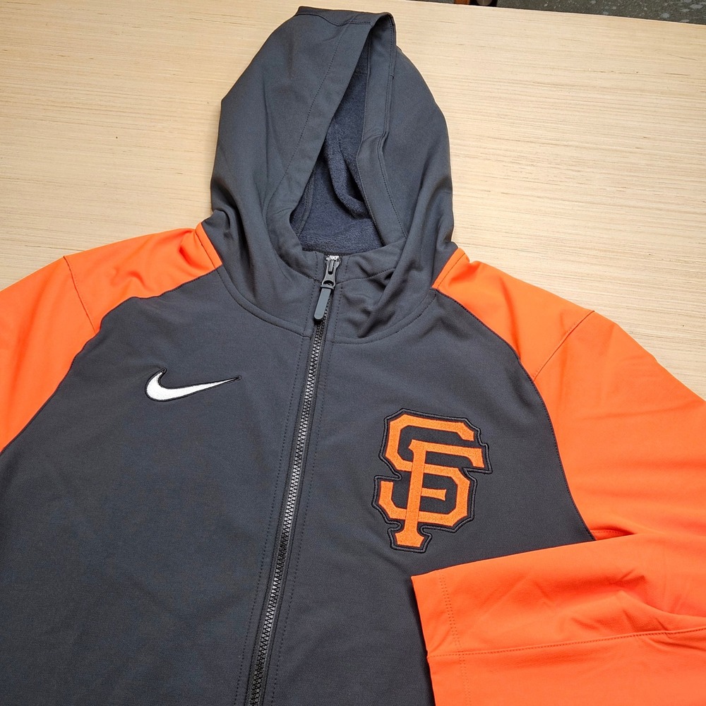 San Francisco Giants Nike Mens L Grey Orange Therma-FIT Hoodie NKJB-088N
